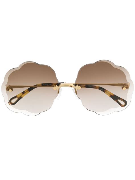 Rosie Round Scalloped Sunglasses 